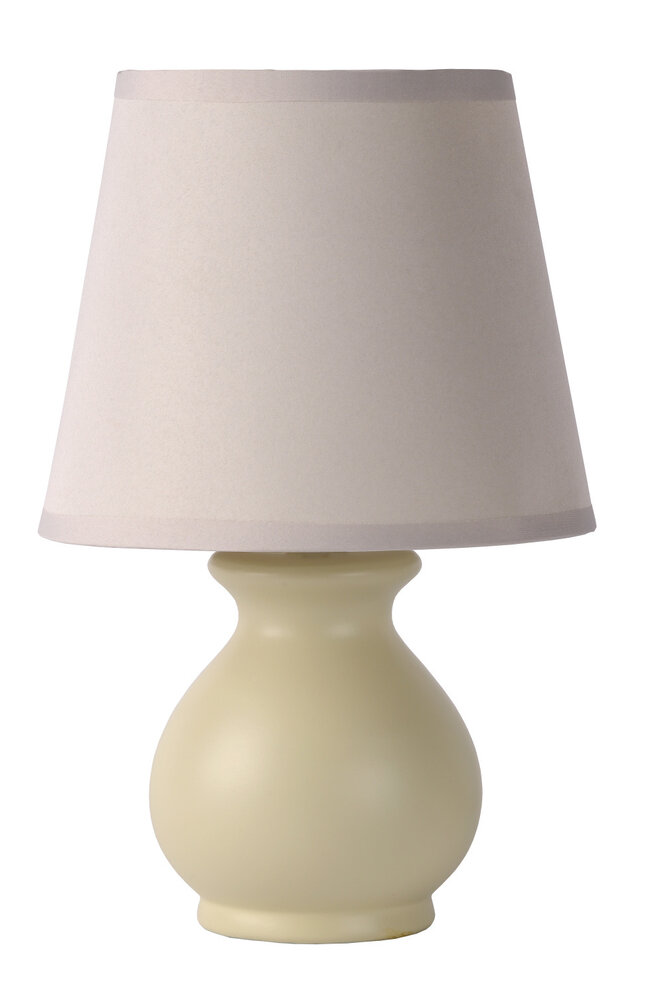 Lucide MIA Tischlampe Keramik E14 Ø17 H26cm Taupe