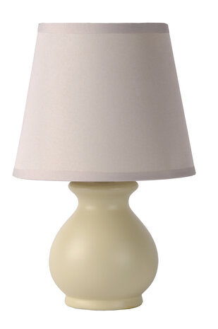 Lucide MIA Tischlampe Keramik E14 Ø17 H26cm Taupe
