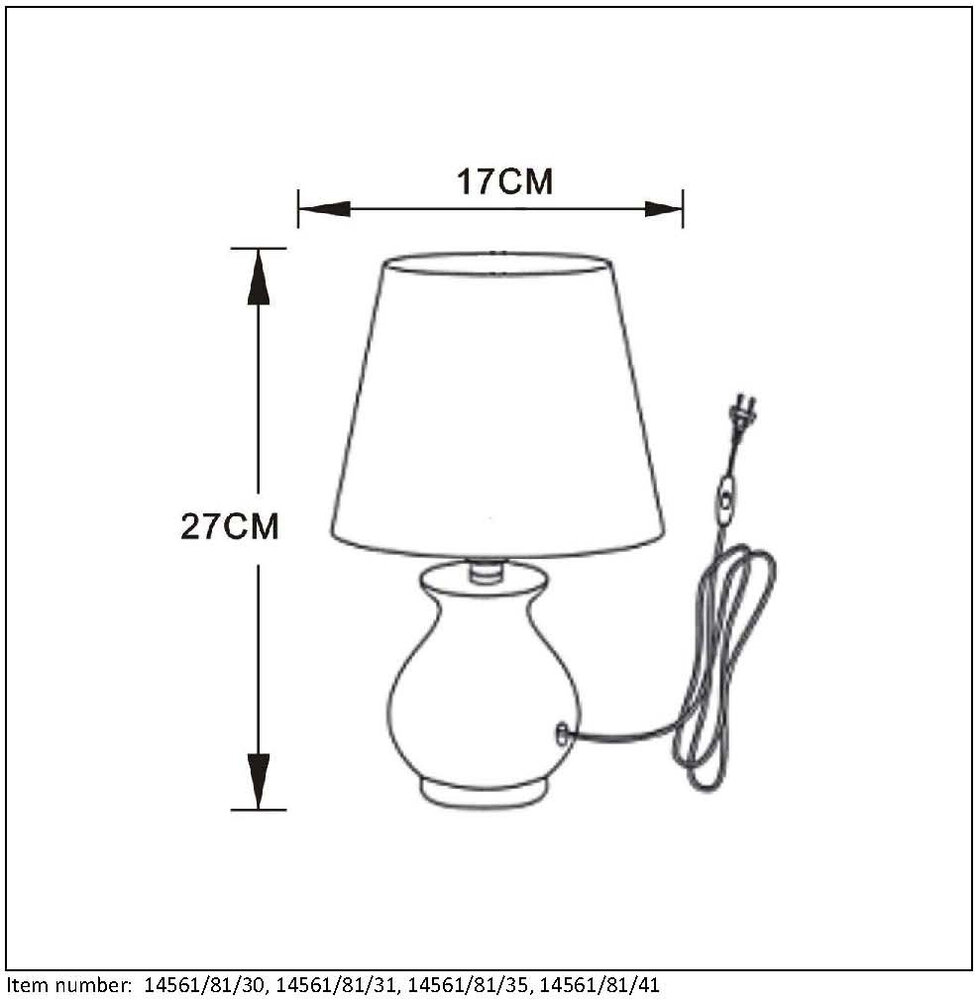 Lucide MIA Tischlampe Keramik E14 Ø17 H26cm Taupe