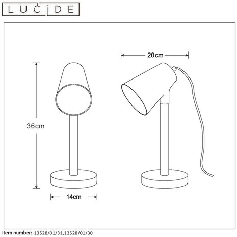 Lucide BRYTON Tischleuchte-Schwarz-1xE14-25W-Porsel.