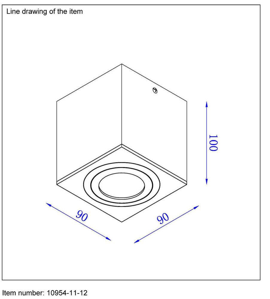 Lucide COS Spot Aufputz Quadratisch 9x9cm GU10/35W Aluminiu