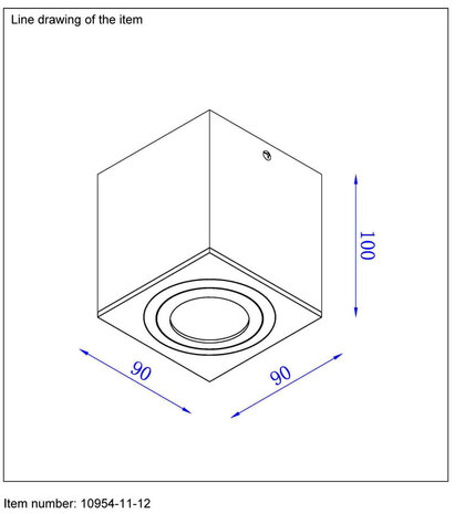 Lucide COS Spot Aufputz Quadratisch 9x9cm GU10/35W Aluminiu