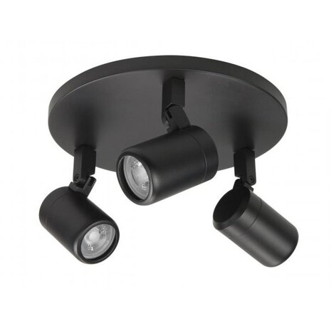Highlight Spot Rain 3-Licht rund IP44 schwarz Highlight Spot Rain 3-Licht rund IP44 schwarz
