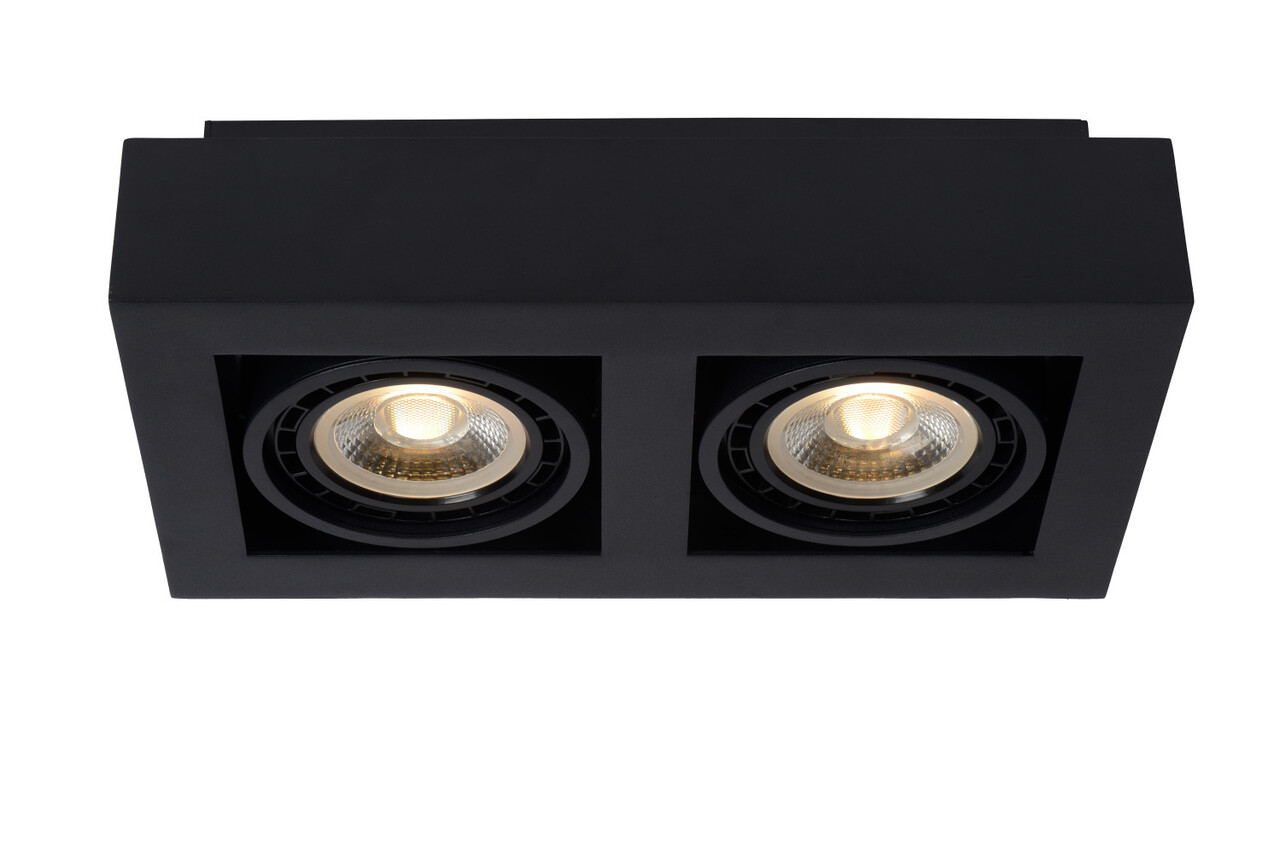Lucide ZEFIX - Deckenstrahler - LED Dim to warm - GU10 (ES111) - 2x12W 2200K/3000K - Schwarz Lucide ZEFIX - Deckenstrahler - LED Dim to warm - GU10 (ES111) - 2x12W 2200K/3000K - Schwarz