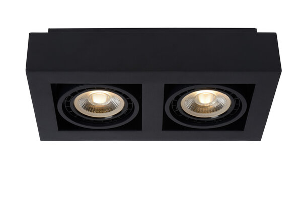 Lucide ZEFIX - Deckenstrahler - LED Dim to warm - GU10 (ES111) - 2x12W 2200K/3000K - Schwarz Lucide ZEFIX - Deckenstrahler - LED Dim to warm - GU10 (ES111) - 2x12W 2200K/3000K - Schwarz