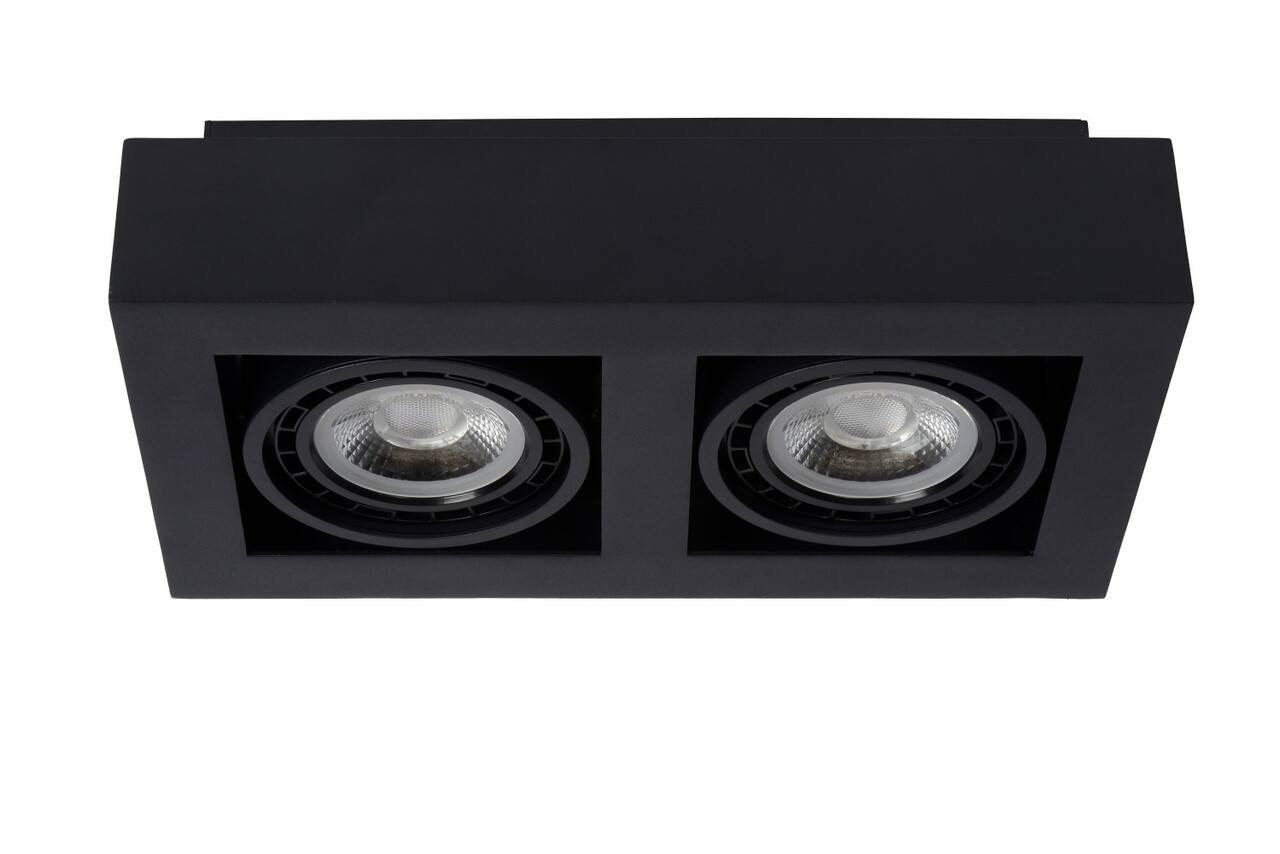 Lucide ZEFIX - Deckenstrahler - LED Dim to warm - GU10 (ES111) - 2x12W 2200K/3000K - Schwarz Lucide ZEFIX - Deckenstrahler - LED Dim to warm - GU10 (ES111) - 2x12W 2200K/3000K - Schwarz