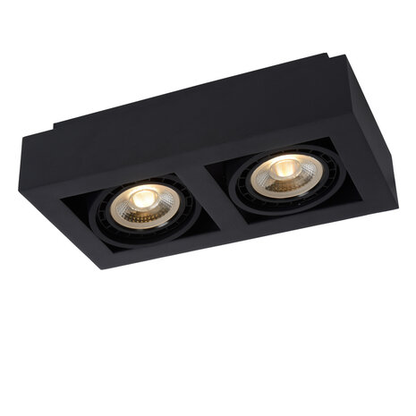 Lucide ZEFIX - Deckenstrahler - LED Dim to warm - GU10 (ES111) - 2x12W 2200K/3000K - Schwarz Lucide ZEFIX - Deckenstrahler - LED Dim to warm - GU10 (ES111) - 2x12W 2200K/3000K - Schwarz