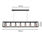 Freelight Hängeleuchte Esteso 7-light L 168 cm B 25 cm schwarz Freelight Hängeleuchte Esteso 7-light L 168 cm B 25 cm schwarz