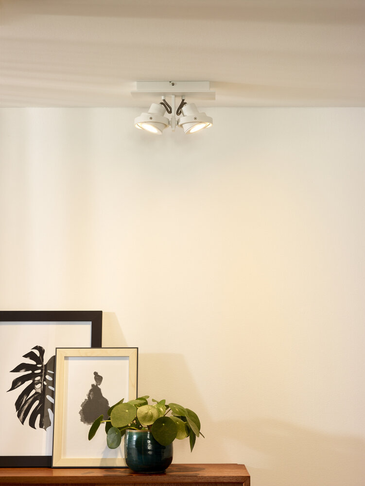 Lucide LANDA - Deckenstrahler - LED Dim to warm - GU10 - 2x5W 2200K/3000K - Weiß Lucide LANDA - Deckenstrahler - LED Dim to warm - GU10 - 2x5W 2200K/3000K - Weiß