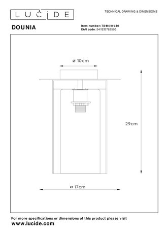 Lucide DOUNIA - Deckenleuchte - Ø 17 cm - 1xE27 - Schwarz Lucide DOUNIA - Deckenleuchte - Ø 17 cm - 1xE27 - Schwarz