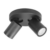 Highlight Spot Oliver 2-Licht rund Bad IP44 schwarz Highlight Spot Oliver 2-Licht rund Bad IP44 schwarz