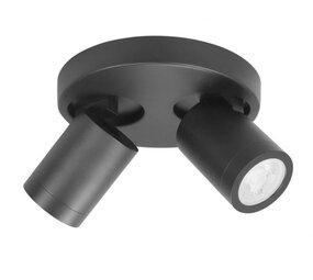 Highlight Spot Oliver 2-Licht rund Bad IP44 schwarz Highlight Spot Oliver 2-Licht rund Bad IP44 schwarz