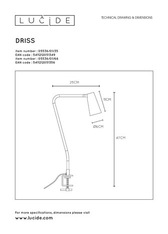 Lucide DRISS - Klammerleuchte Kinderzimmer - 1xGU10 - Blau Lucide DRISS - Klammerleuchte Kinderzimmer - 1xGU10 - Blau