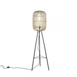 Freelight Stehleuchte Treccia 3 Bein Rattan H 139 cm beige schwarz