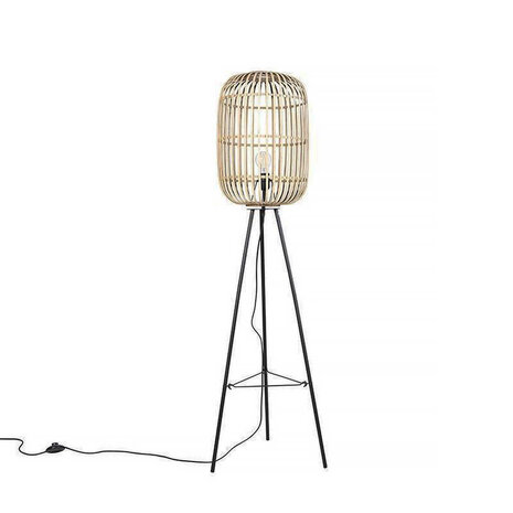 Freelight Stehleuchte Treccia 3 Bein Rattan H 139 cm beige schwarz Freelight Stehleuchte Treccia 3 Bein Rattan H 139 cm beige schwarz