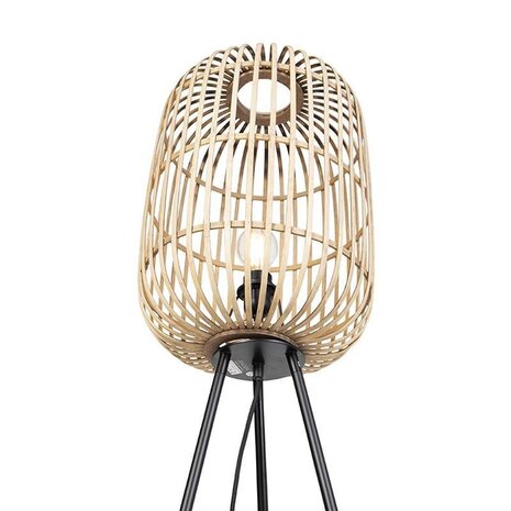 Freelight Stehleuchte Treccia 3 Bein Rattan H 139 cm beige schwarz Freelight Stehleuchte Treccia 3 Bein Rattan H 139 cm beige schwarz