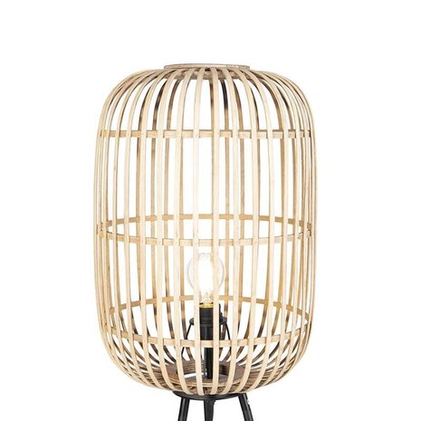 Freelight Stehleuchte Treccia 3 Bein Rattan H 139 cm beige schwarz Freelight Stehleuchte Treccia 3 Bein Rattan H 139 cm beige schwarz