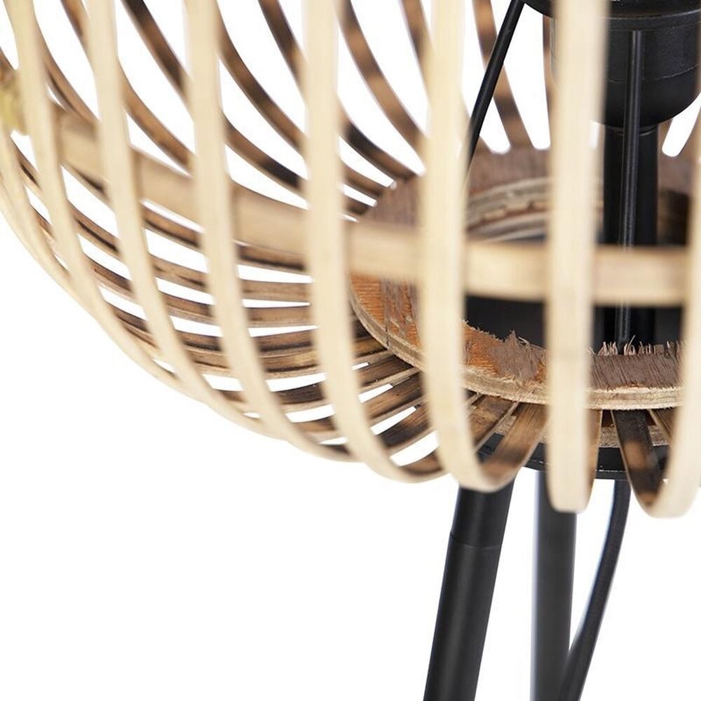 Freelight Stehleuchte Treccia 3 Bein Rattan H 139 cm beige schwarz Freelight Stehleuchte Treccia 3 Bein Rattan H 139 cm beige schwarz