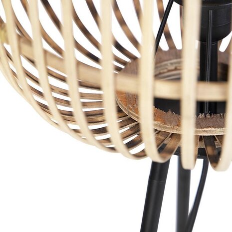 Freelight Stehleuchte Treccia 3 Bein Rattan H 139 cm beige schwarz Freelight Stehleuchte Treccia 3 Bein Rattan H 139 cm beige schwarz