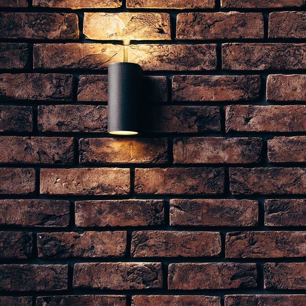 Artdelight Wandleuchte Brody 2 Licht H 18 cm schwarz