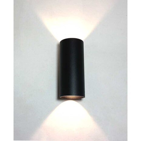 Artdelight Wandleuchte Brody 2 Licht H 18 cm schwarz