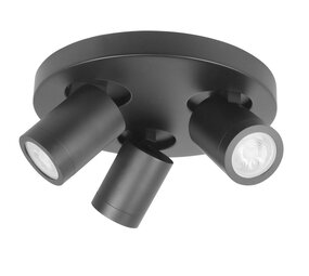 Highlight Spot Oliver 3-Licht rund Bad IP44 schwarz Highlight Spot Oliver 3-Licht rund Bad IP44 schwarz