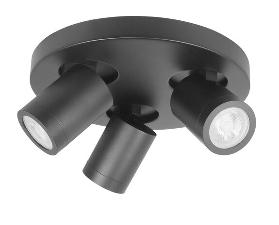 Highlight Spot Oliver 3-Licht rund Bad IP44 schwarz Highlight Spot Oliver 3-Licht rund Bad IP44 schwarz