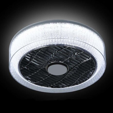 Expo Trading Deckenventilator Nr. 5 Ø 40 cm Anthrazit-gerandetes Kristall