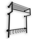Ylumen Garderobe mit 8 Haken 70 cm breit - 90 cm hoch Schwarz Ylumen Garderobe mit 8 Haken 70 cm breit - 90 cm hoch Schwarz