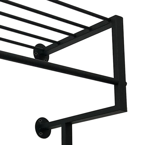 Ylumen Garderobe mit 8 Haken 70 cm breit - 90 cm hoch Schwarz