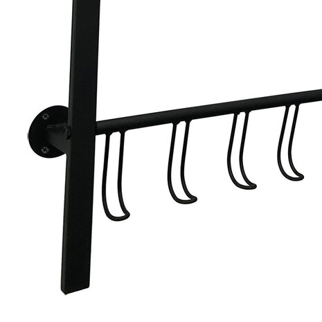 Ylumen Garderobe mit 8 Haken 70 cm breit - 90 cm hoch Schwarz