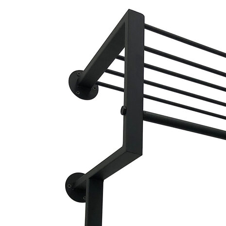 Ylumen Garderobe mit 8 Haken 70 cm breit - 90 cm hoch Schwarz
