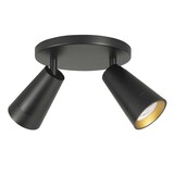 Highlight Spot Petunia 2 Licht rund Ø 18 cm schwarz gold Highlight Spot Petunia 2 Licht rund Ø 18 cm schwarz gold