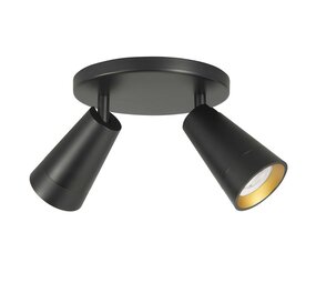 Highlight Spot Petunia 2 Licht rund Ø 18 cm schwarz gold Highlight Spot Petunia 2 Licht rund Ø 18 cm schwarz gold