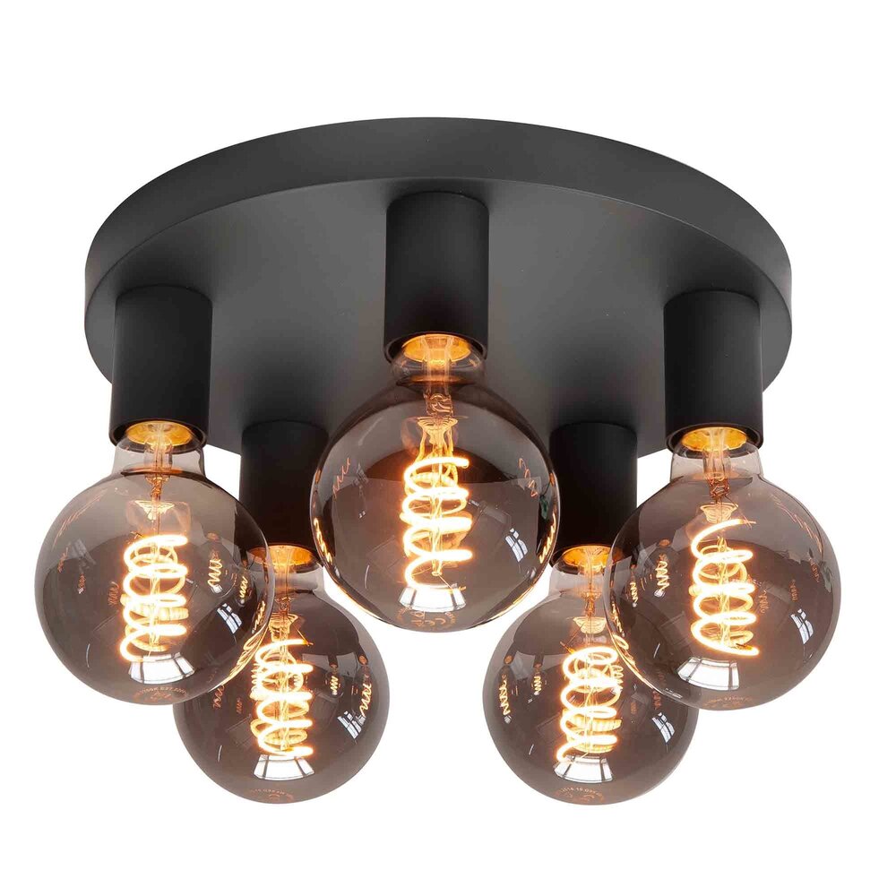 Highlight Deckenleuchte Basic 5 Lichter Ø 30 cm E27 schwarz Highlight Deckenleuchte Basic 5 Lichter Ø 30 cm E27 schwarz