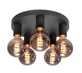 Highlight Deckenleuchte Basic 5 Lichter Ø 30 cm E27 schwarz Highlight Deckenleuchte Basic 5 Lichter Ø 30 cm E27 schwarz