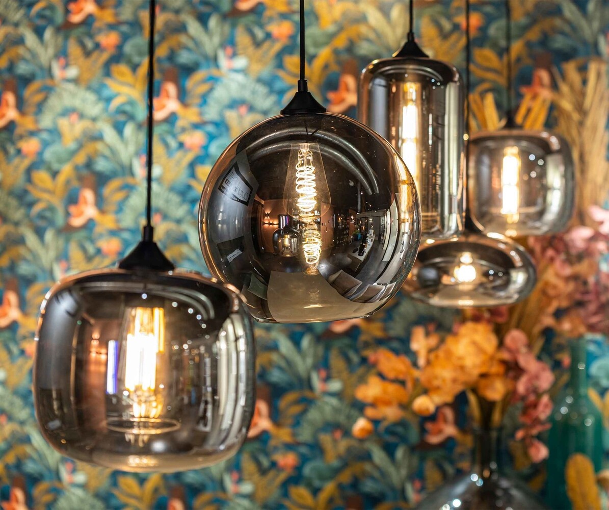 Artdelight Paradise Hängeleuchte Ø 28 cm Rauchglas schwarz Artdelight Paradise Hängeleuchte Ø 28 cm Rauchglas schwarz