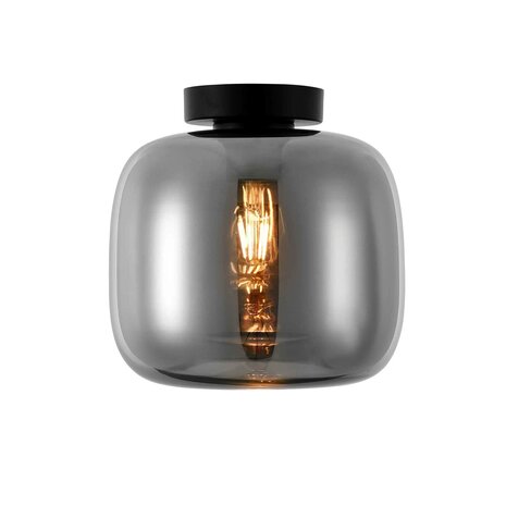 Artdelight Deckenleuchte Preston Ø 24 cm Rauchglas schwarz Artdelight Deckenleuchte Preston Ø 24 cm Rauchglas schwarz