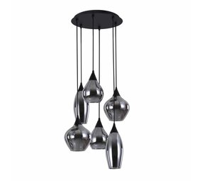 Highlight Hängeleuchte Cambio 6 Licht Ø 46 cm schwarz Highlight Hängeleuchte Cambio 6 Licht Ø 46 cm schwarz