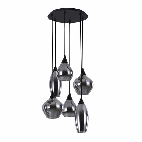 Highlight Hängeleuchte Cambio 6 Licht Ø 46 cm schwarz Highlight Hängeleuchte Cambio 6 Licht Ø 46 cm schwarz