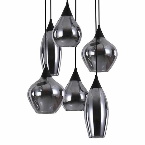 Highlight Hängeleuchte Cambio 6 Licht Ø 46 cm schwarz Highlight Hängeleuchte Cambio 6 Licht Ø 46 cm schwarz