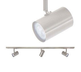 Highlight Trackline Schienensystem 100 cm + 3 Zylinderstrahler mattchrom Highlight Trackline Schienensystem 100 cm + 3 Zylinderstrahler mattchrom