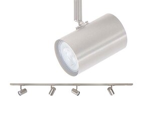 Highlight Trackline Schienensystem 150 cm + 4 Zylinderstrahler mattchrom Highlight Trackline Schienensystem 150 cm + 4 Zylinderstrahler mattchrom