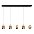 Hängeleuchte Golden Egg 5-Licht L 108 cm bernstein-schwarz Hängeleuchte Golden Egg 5-Licht L 108 cm bernstein-schwarz
