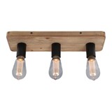Freelight Deckenleuchte Lenero 3 Lichter L 50 cm Holz schwarz
