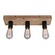 Freelight Deckenleuchte Lenero 3 Lichter L 50 cm Holz schwarz