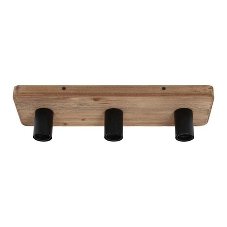 Freelight Deckenleuchte Lenero 3 Lichter L 50 cm Holz schwarz