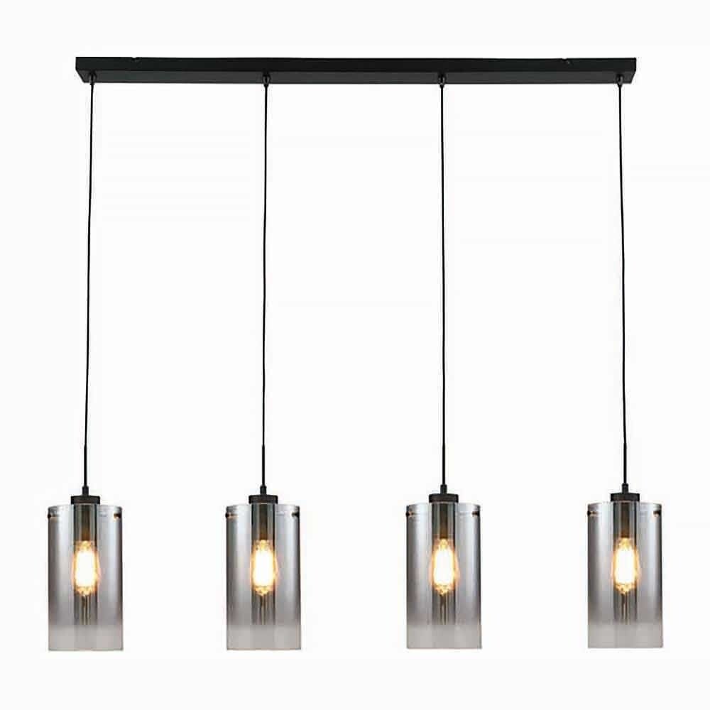 Freelight Hängeleuchte Ventotto 4 Licht L 120 cm Rauchglas schwarz Freelight Hängeleuchte Ventotto 4 Licht L 120 cm Rauchglas schwarz