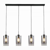 Freelight Hängeleuchte Ventotto 4 Licht L 120 cm Rauchglas schwarz Freelight Hängeleuchte Ventotto 4 Licht L 120 cm Rauchglas schwarz