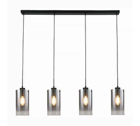 Freelight Hängeleuchte Ventotto 4 Licht L 120 cm Rauchglas schwarz